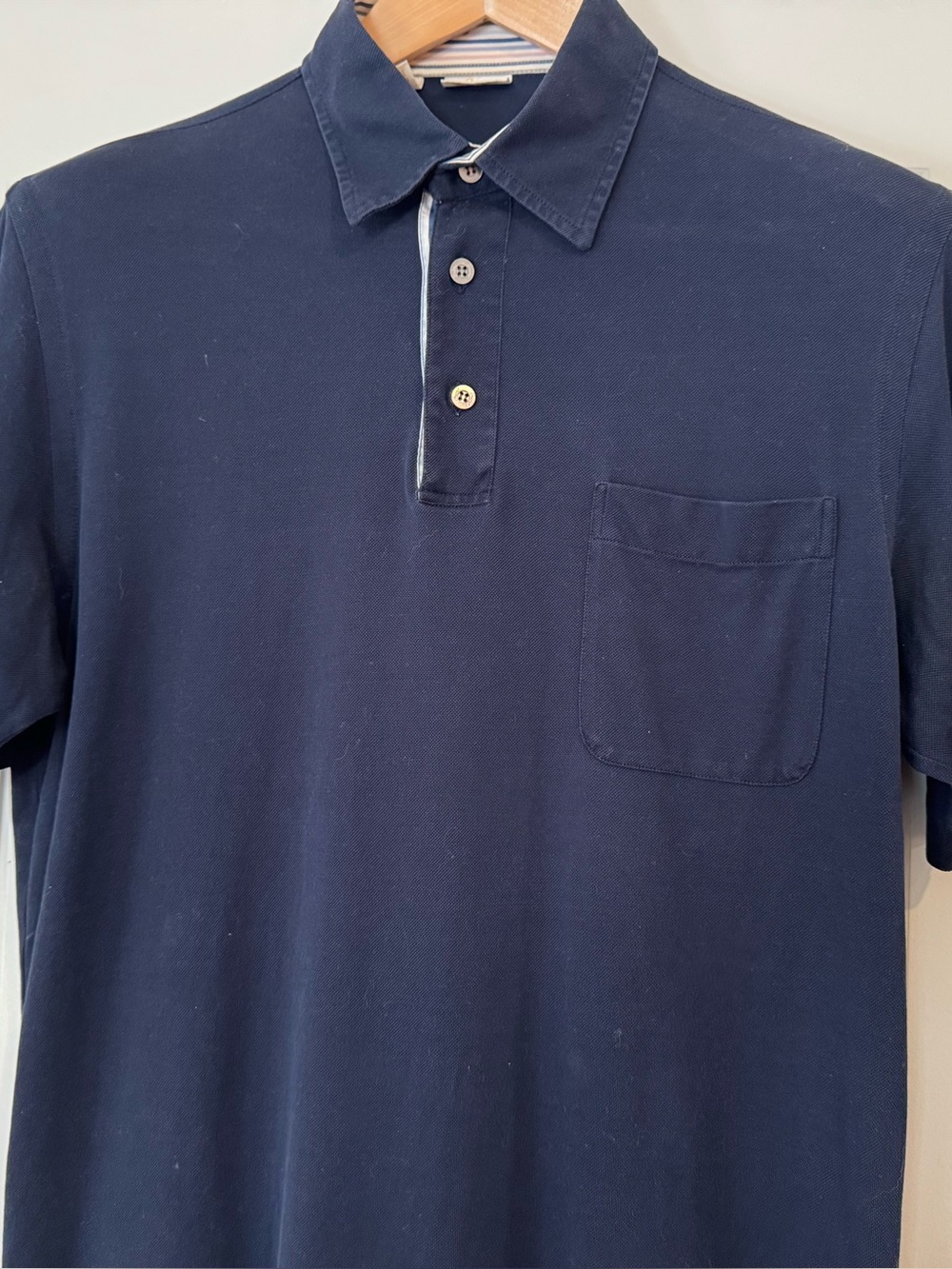 WONDERFUL BRIONI ITALY DARK BLUE POLO SHIRT SHORT SLEEVES PRESTIGE AND STYLE M